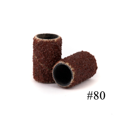 Kappen für Maniküre und Pediküre, Mandrels, Schleifaufsätze, Zylinder 6 mm, Körnung 80, AlleMed, braun, 10 Stück.