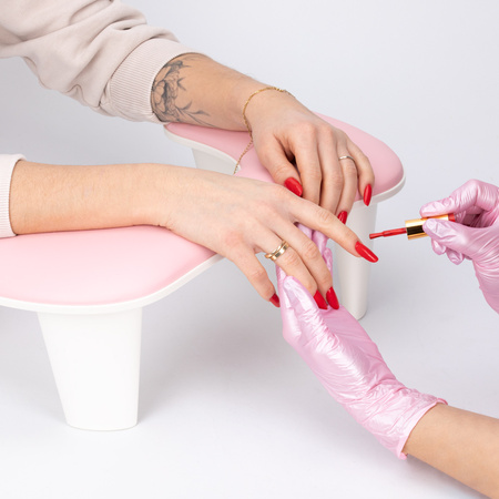 Molly Nails Maniküre-Stütze auf Füßen, rosa