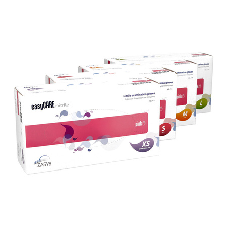 Easycare Nitril-Einweghandschuhe für Diagnose und Schutz, Größe L, rosa, 100 Stück