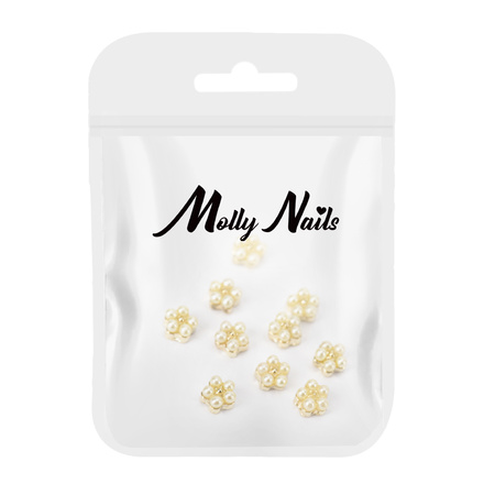3D-Perlenblumen-Nageldekorationen von Molly Nails Nr. 1, 10 Stück