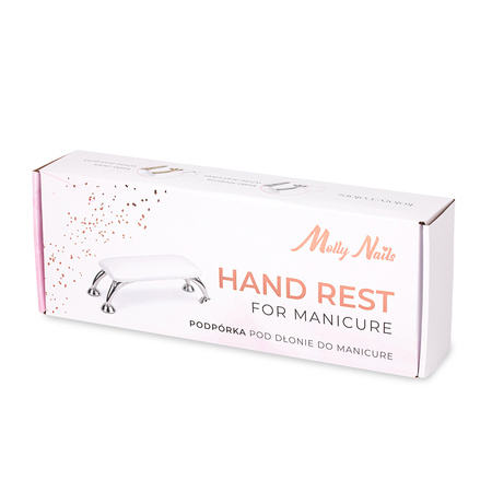 MollyNails White Manicure Rest with Gold Legs