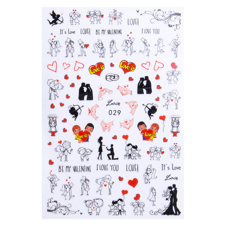 Thin self-adhesive Valentine's Day nail stickers No. 029