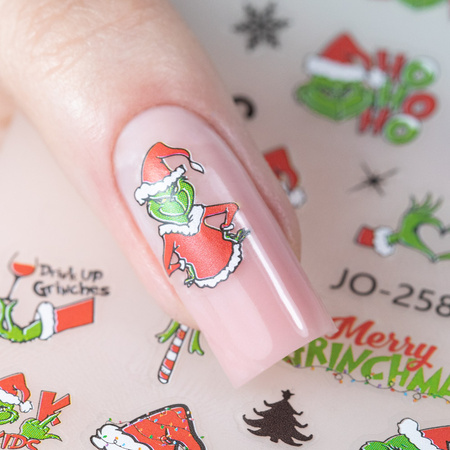 Molly Nails JO-2580 self-adhesive Christmas Grinch nail stickers