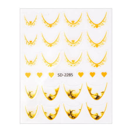 Adesivi per unghie 5D / French / Linea del sorriso francese, 20 pezzi, arancione, SD-2285
