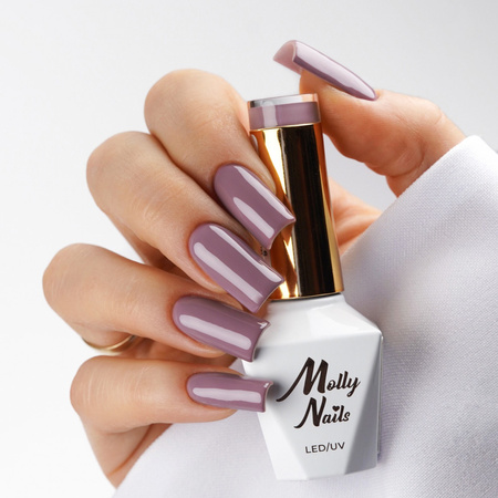 Esmalte híbrido LED/UV Gel Polish Business Class n.º 317 Deep Taupe de MollyNails, sin HEMA ni Di-HEMA, 8 g