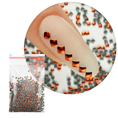 ShinePins: borchie lisce, decorazioni luccicanti per unghie, quadrate, mini, NTN Premium n. 4, 5 g