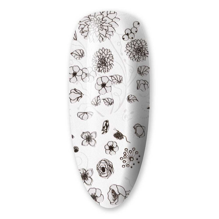 Lámina de transferencia para uñas, 80 cm, Flower white, n.º 1