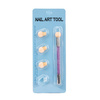 Double-sided sponge brush for ombre and nail art stamp with purple rhinestones