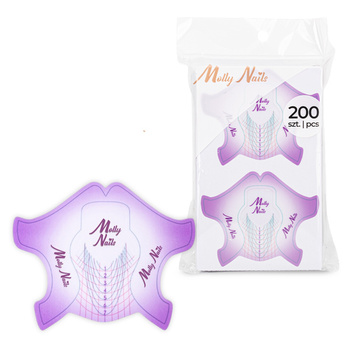 Шаблони для нарощування нігтів Molly Nails Flexible, фіолетові, 200 шт.