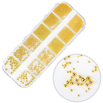 Коробка з прикрасами для манікюру Molly Nails, золоті, 1000 штук