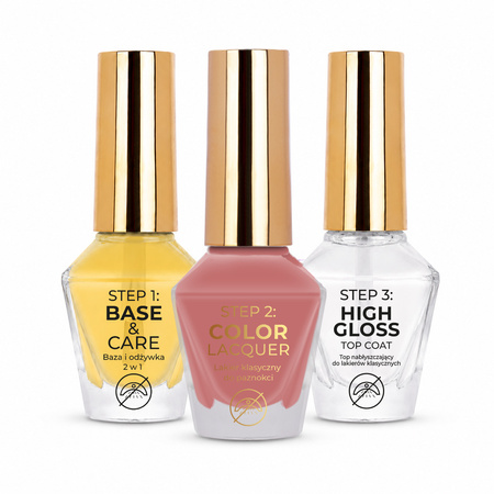 MollyNails Vinyl Effect System: Set básico de 3 pasos – Rosa