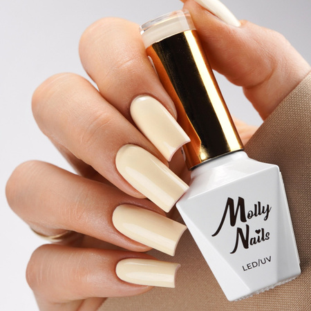 Гібридний лак LED/UV Gel Polish Business Class № 315 Warm Latte MollyNails без HEMA/Di-HEMA 8 г + каталог відтінків «Yellows» БЕЗКОШТОВНО