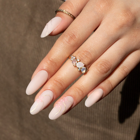 Vernis hybride Molly Nails French Manucure Peach Pink sans HEMA/Di-HEMA, 8 g, n° 137