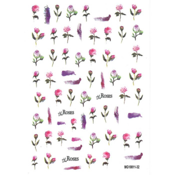 Thin self-adhesive flower nail stickers MG10811-32