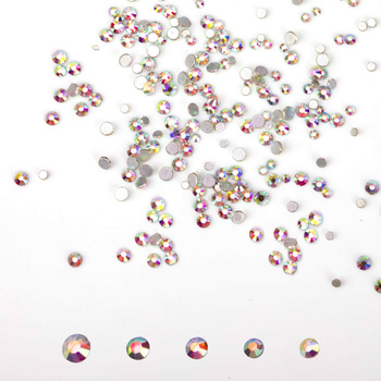 Glass nail rhinestones, C-4, assorted sizes, approx. 1,440 pieces per pack