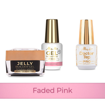 Molly Nails PRO MATCH SYSTEM 2+1 Faded Pink: 2 geles de base + Doctor Top 15 g