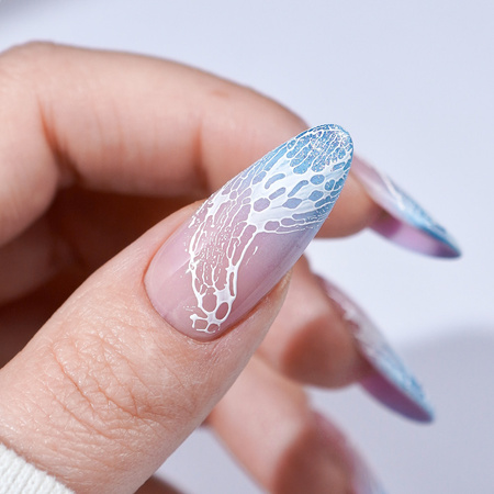 Creative Flow Color Gel - Gel creativo para Nail Art con efecto de diseños difuminados y suaves Molly Nails White, sin HEMA ni Di-HEMA, 5 g