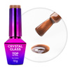 Top colorido sin necesidad de limpiar Crystal Glass de Molly Nails, color Golden Brown, sin HEMA ni Di-HEMA, 10 g