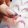 Adesivi per unghie 5D / French / Linea del sorriso francese, 20 pezzi, rosa, SD-2281