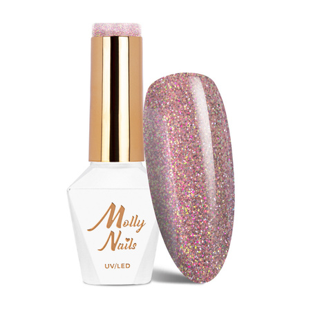 Esmalte híbrido MollyNails Shocking Shine Sinner sin HEMA ni Di-HEMA, 8 g, n.º 687