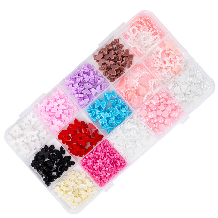 Boîte à bijoux avec nœuds, fleurs et perles BKHZ-003