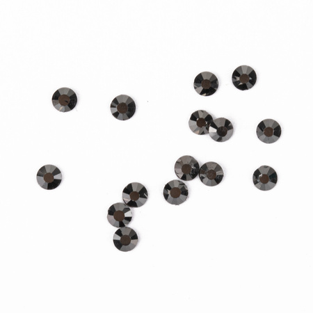 Strass per unghie in vetro SS10 Jet Hematite, circa 50 pezzi.