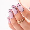 Base de caucho color leche con copos metalizados rosas «Flakes Rubber Base Milk&Pink»; Molly Nails, sin HEMA ni Di-HEMA, 10 gramos