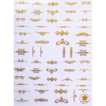 Autocollants pour ongles : motifs décoratifs fins et adhésifs CB-175 Gold