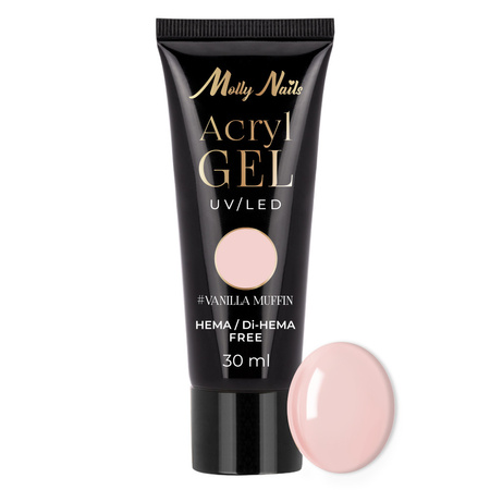 Акрилогель Polygel — гель для нарощування нігтів AcrylGel Molly Nails, без HEMA/Di-HEMA, аромат «Ванільний мафін», 30 мл