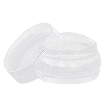 Silicone stamp for plates with a scraper, 8x5 cm, and a protective cap, transparent ergonomic casing