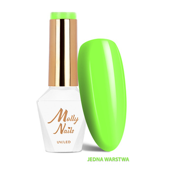 Гібридні лаки LED/UV Gel Polish Vivid Vibes № 282 Toxic Lime Molly Nails без HEMA/Di-HEMA, 8 г