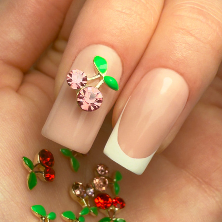 Schmuckkästchen mit Kirschmotiven und Strasssteinen, verschiedene Farben, 30 Stück