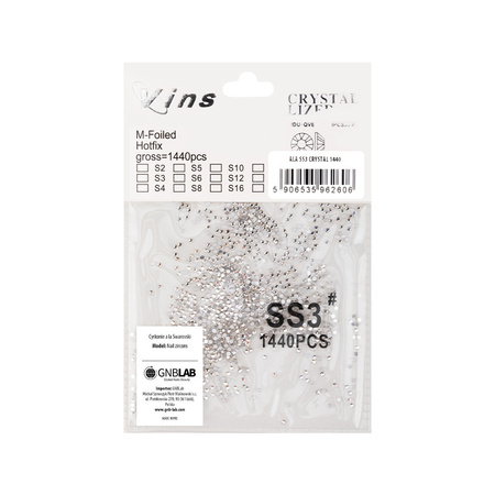 Glas-Strasssteine für Nägel SS3 Crystal ca. 1440 Stück pro Packung