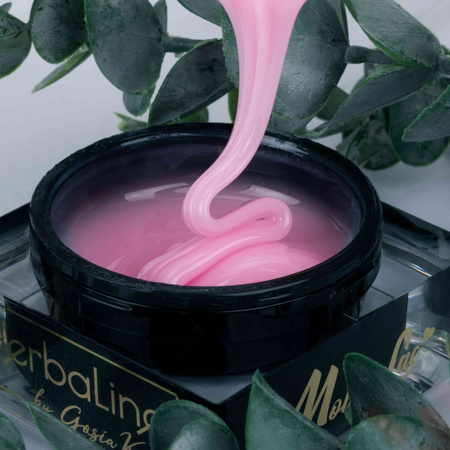 Gel modelador para uñas sin HEMA ni Di-HEMA con aceite de árbol de té MollyLac HerbaLine Sugar Pink by Gosia Kruś, 50 g