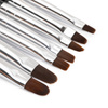 Set of oval black gel brushes, 7 pcs