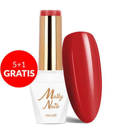 5+1 gratis Molly Nails Elite Women Hybridlack Brick Red HEMA/Di-HEMA-frei 8 g Nr. 43