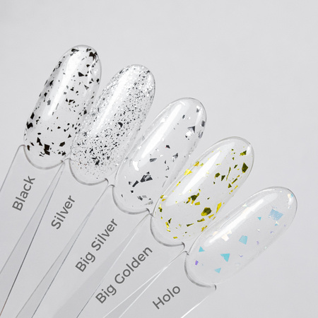 Top z efektem ciętej folii silver top no wipe AlleLac x Rosie Beauty 6g