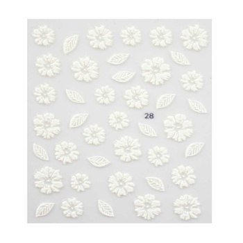 Autocollants pour ongles 5D, fleurs autocollantes n° 28