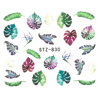 Adhesivos de agua para uñas con motivos de hojas STZ-830