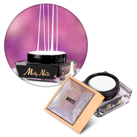 Żel do zdobień Spider Gel MollyNails white biały HEMA/Di-HEMA Free 5g
