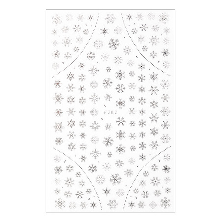 Thin self-adhesive Christmas nail stickers Molly Nails F282 silver