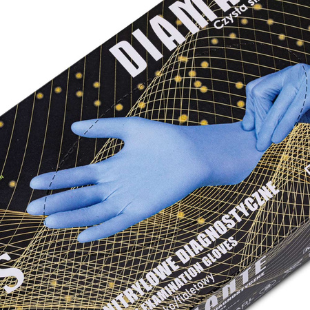 Одноразові нітрилові діагностичні та захисні рукавички Diamante, розмір S, синьо-фіолетові, 100 шт.