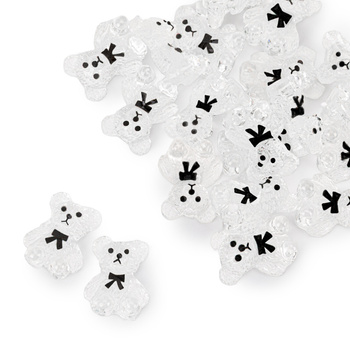 Прикраси для нігтів «Ведмедики» 3D від Molly Nails, прозорі, 20 шт.