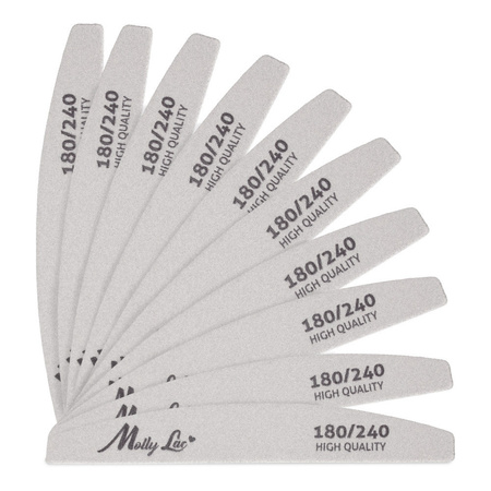 Nail file Safe Package boat crescent MollyLac zebra slim 180/240 High Quality 1 pc