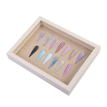 Wooden 3D frame display stand for nail tips, 17 x 22 cm