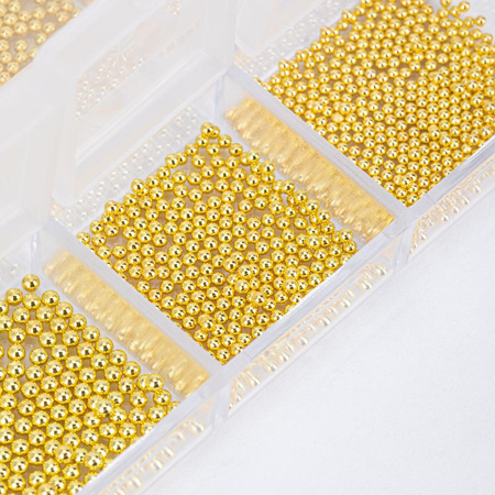 Kasetka z ozdobami bulion Molly Nails złoty gold 1000 sztuk