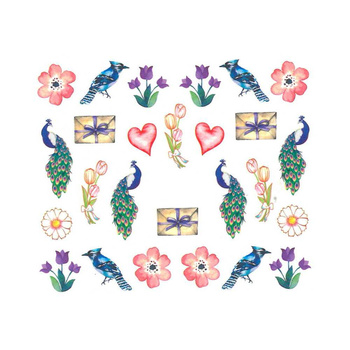 Animal-themed water nail stickers BN-1208