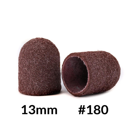 Capuchons abrasifs pour pédicure avec insert en coton, 13 mm, grain 180, marron, AlleMed, 10 pièces