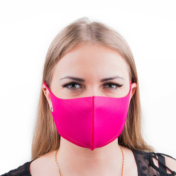 Reusable neoprene foam face mask, fuchsia, size S/M, 1 piece