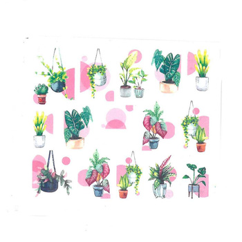 Calcomanías de agua para uñas con motivos vegetales BN-1763